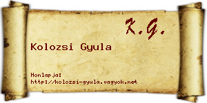 Kolozsi Gyula névjegykártya