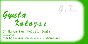 gyula kolozsi business card